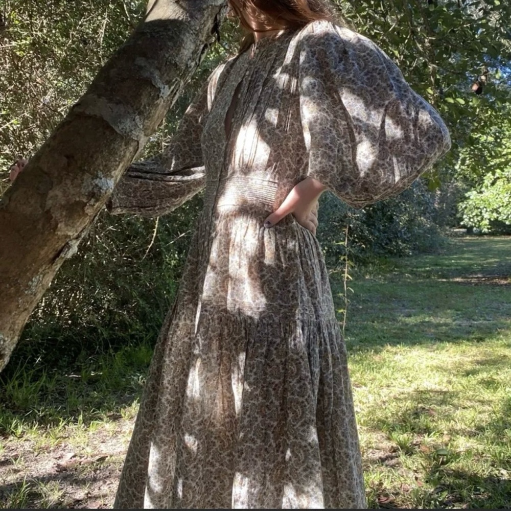 NWT DOEN Rosamund Dress in Cream Tisbury Paisley, size XS
